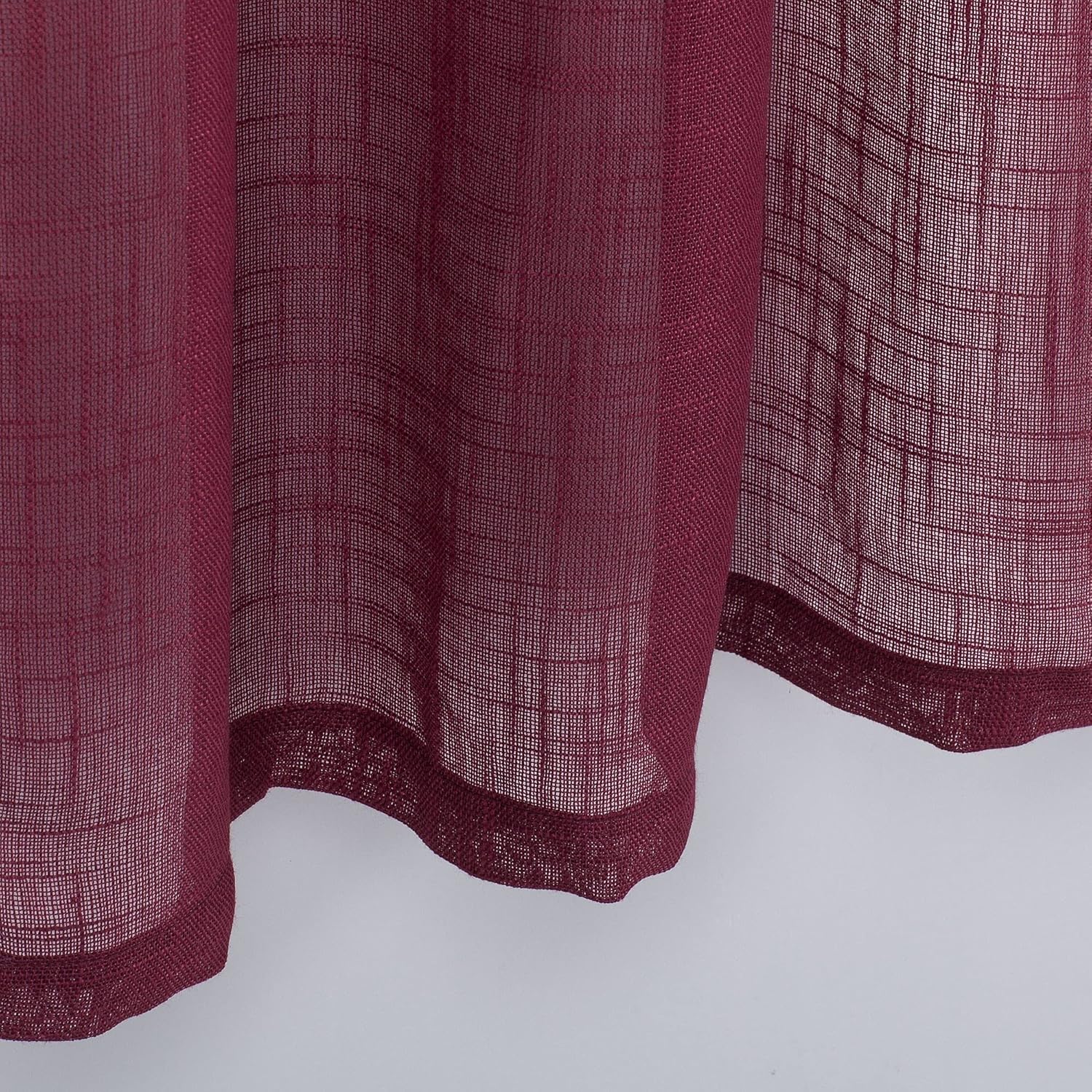 2 piezas de cortinas de aspecto de lino sólido y elegante, paneles totalmente cosidos, niveles de tratamiento de ventanas (52 x 45 pulgadas de