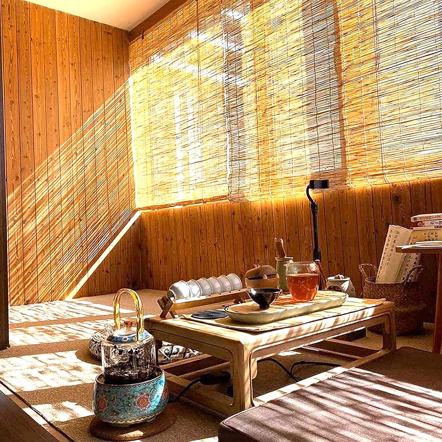 Persianas de bambú enrollables de bambú, persianas de bambú para ventanas, persianas enrollables de bambú para exteriores, cortinas de bambú para