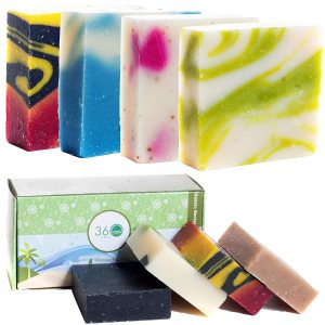 Surtido de barras de jabón hechas a mano para mujeres y hombres, juego de regalo de boda romántico, grande, 20 onzas (paquete de 4) Surtido de barras de jabón hechas a mano para mujeres y hombres, juego de regalo de boda romántico, grande, 20 onzas (paquete de 4)