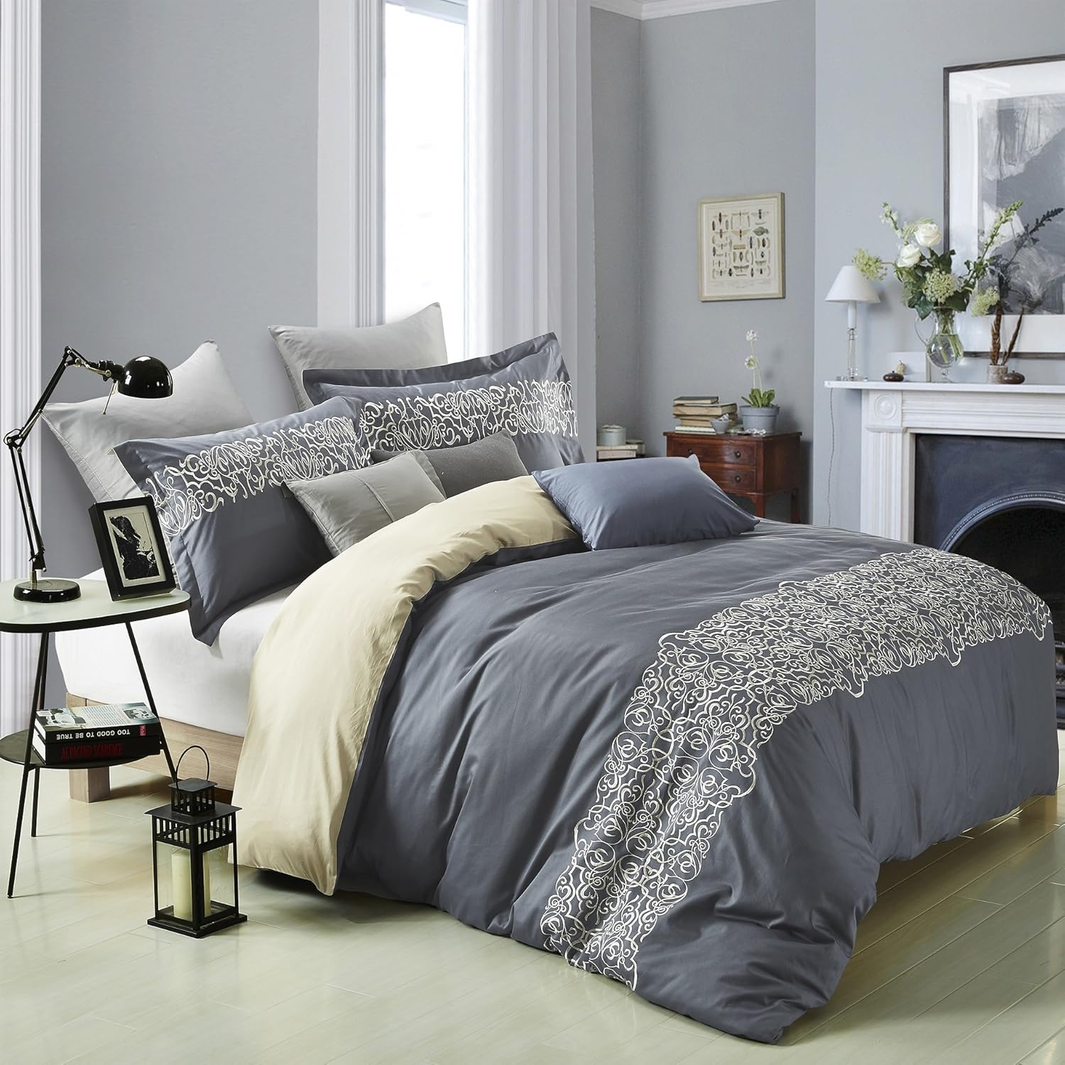Juego de ropa de cama, de algodón de 300 hilos, tamaño King