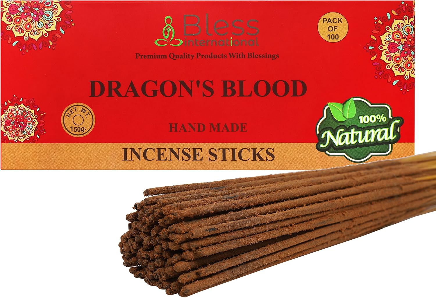 Bless-Dragons-Varillas de incienso de sangre, 100% natural, hechas a mano, sumergidas a mano, orgánicas, sin productos químicos para purificación,