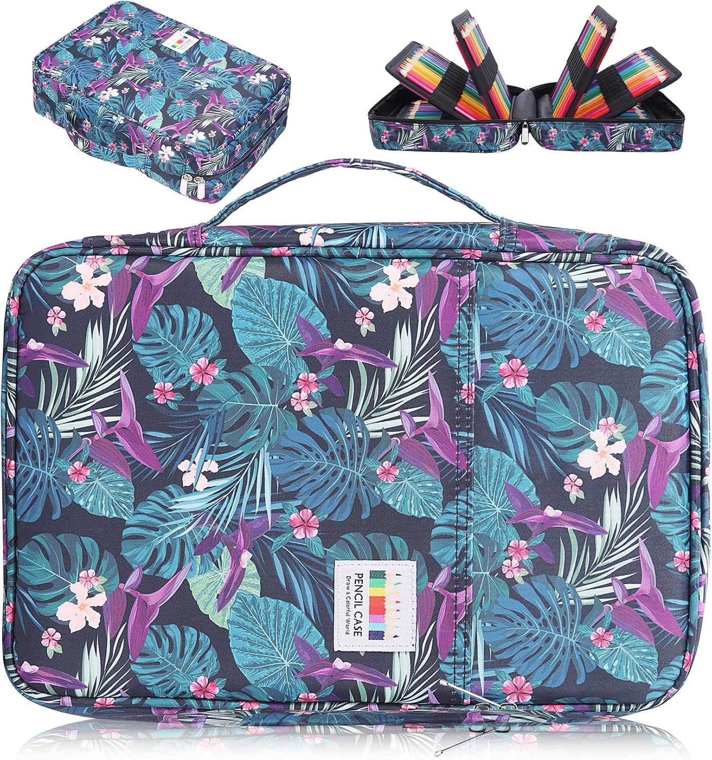 Estuche organizador de lápices de colores de gran capacidad, 304 ranuras, soporte para bolígrafos, bolsa de almacenamiento impermeable, bolsa de