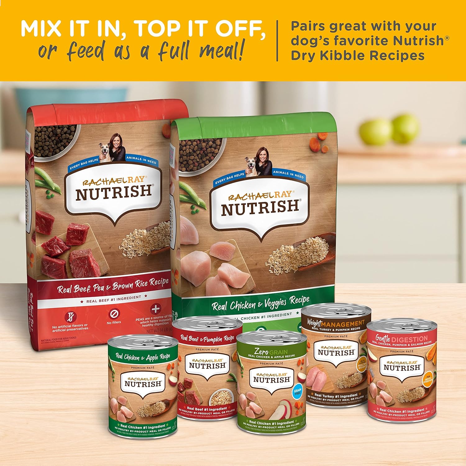 Rachael Ray Nutrish Premium Pate – Alimento húmedo para perros, pollo y manzana, lata de 13 onzas (paquete de 12)
