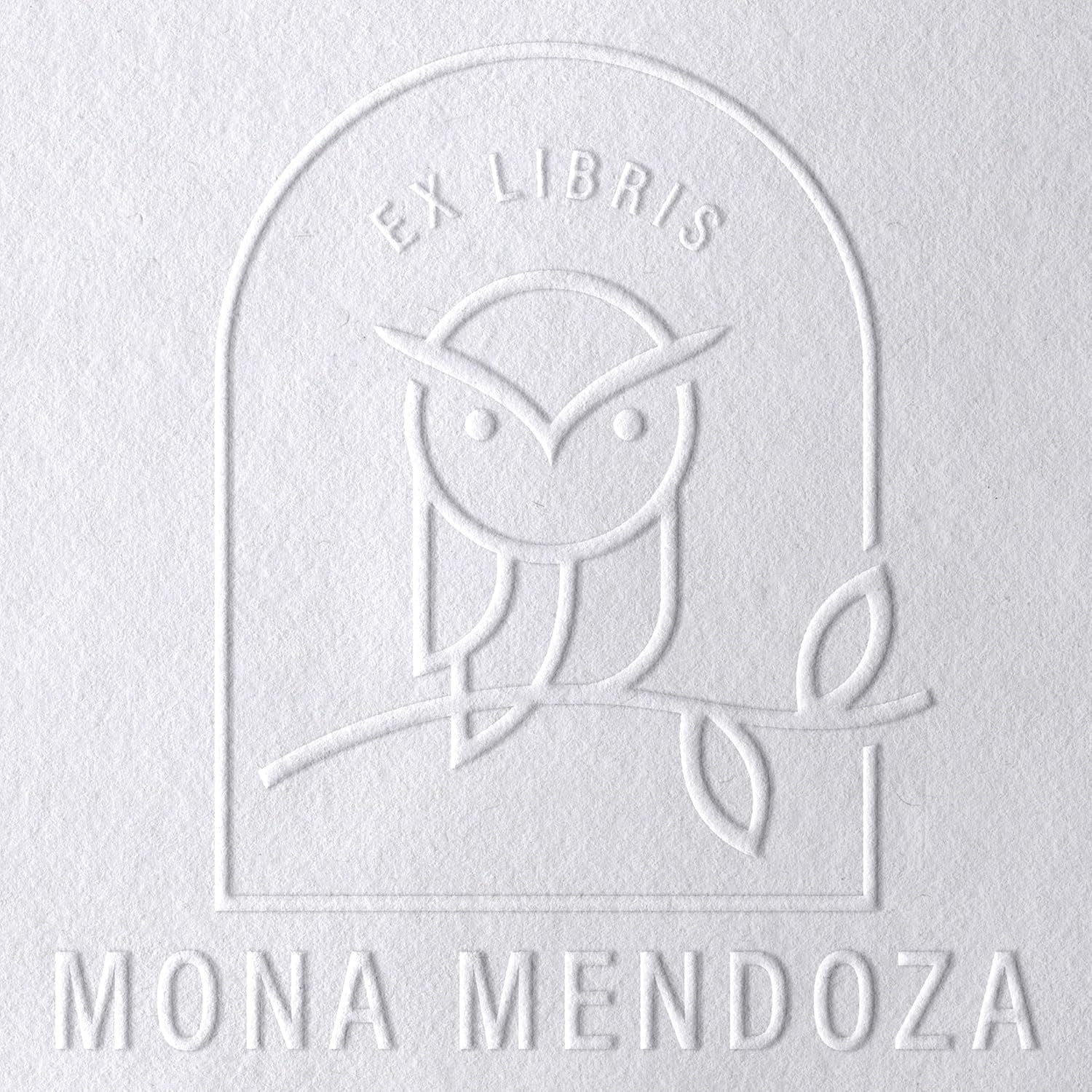 Sello personalizado para libros de biblioteca con tema de búho encantador  Sello personalizado para amantes de los libros  Sello en relieve