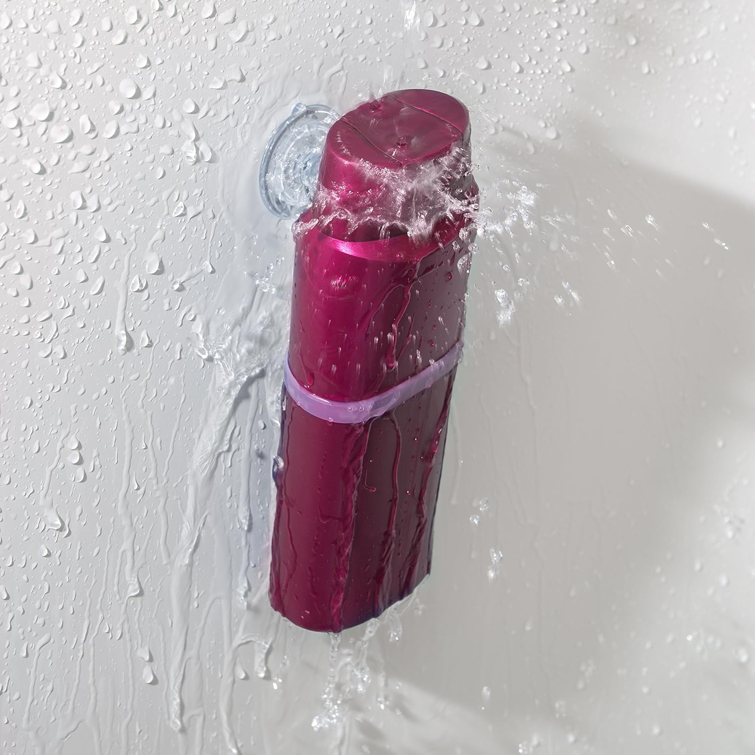 Organizador de ducha para pared con ventosa de ducha y gancho a prueba de óxido, para colgar botellas de champúacondicionador en superficies lisas,
