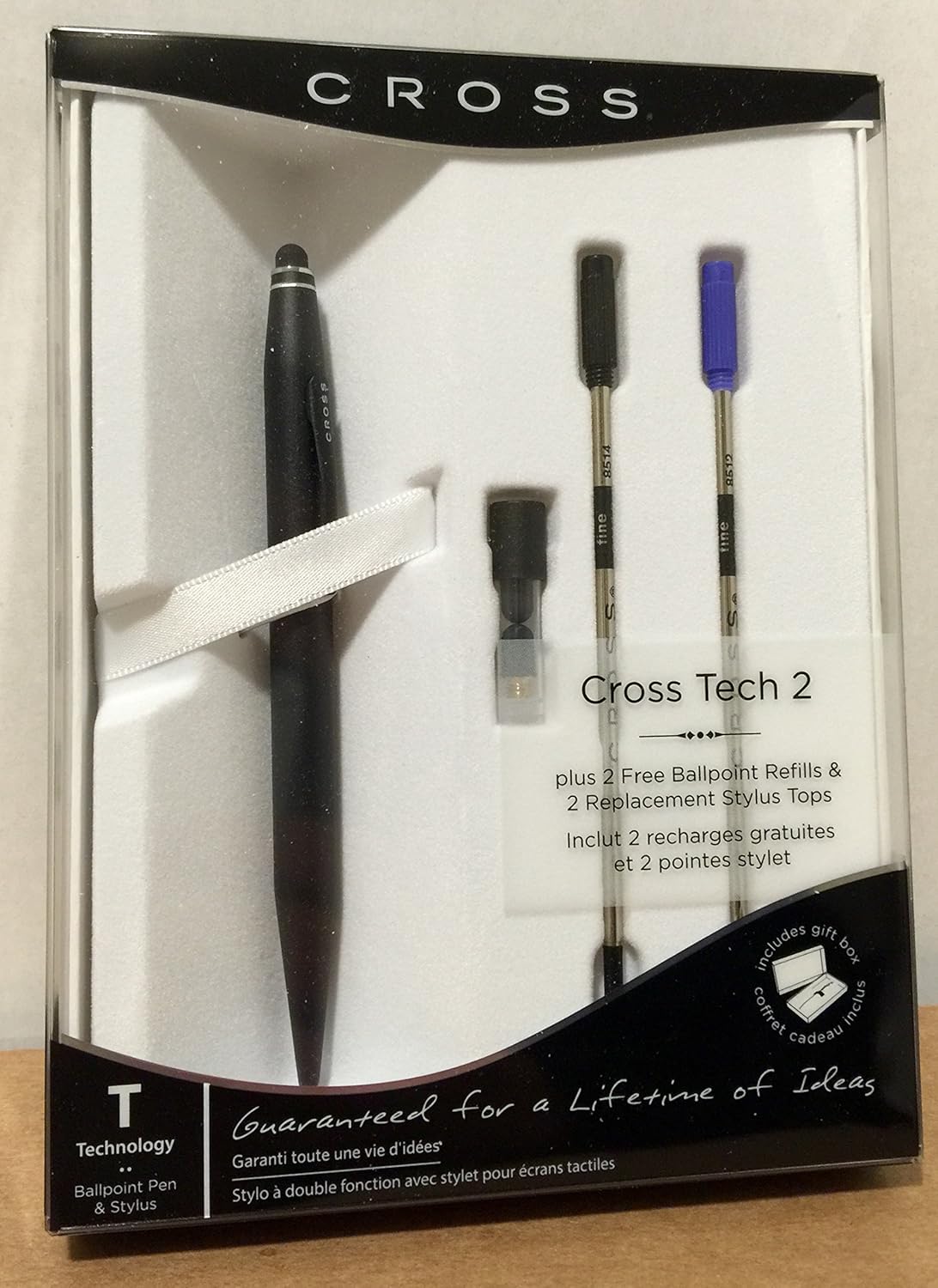 Cross Tech2 – Bolígrafo y lápiz capacitivo, barril negro satinado