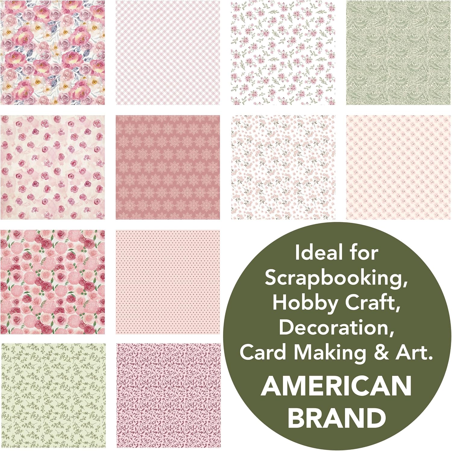 Spring Vintage – Paquete de bloc de papel de doble cara de 12 x 12 pulgadas, 36 hojas, para hacer tarjetas, planificador, decopage, suministros