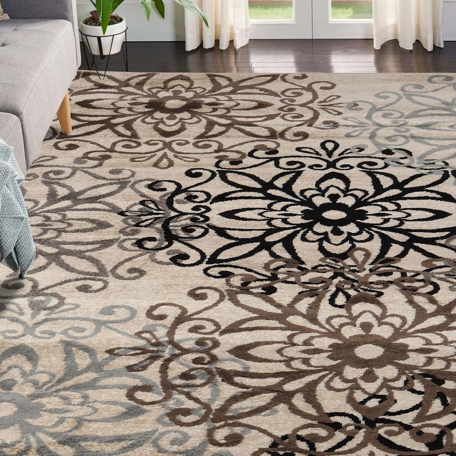SUPERIOR Alfombra de área para interiores, respaldo de yute, perfecta para entrada, oficina, salóncomedor, dormitorio, cocina, suelo de madera dura,