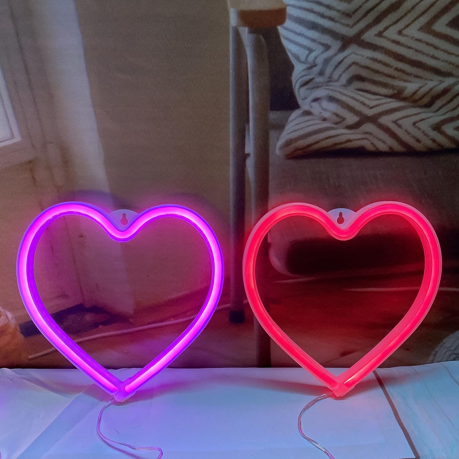 QiaoFei Letreros de neón con luces de neón LED de arte romántico, decoración de pared, estudio, fiesta, habitación de niños, sala de estar, boda,