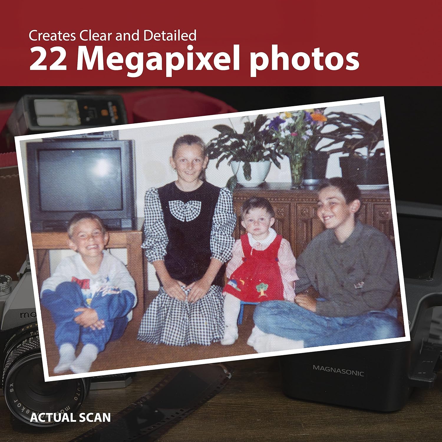 Magnasonic Escáner de película todo en uno de 24 MP con pantalla grande de 5 pulgadas y HDMI, convierte películas de 1.378 in126110Super 8 y