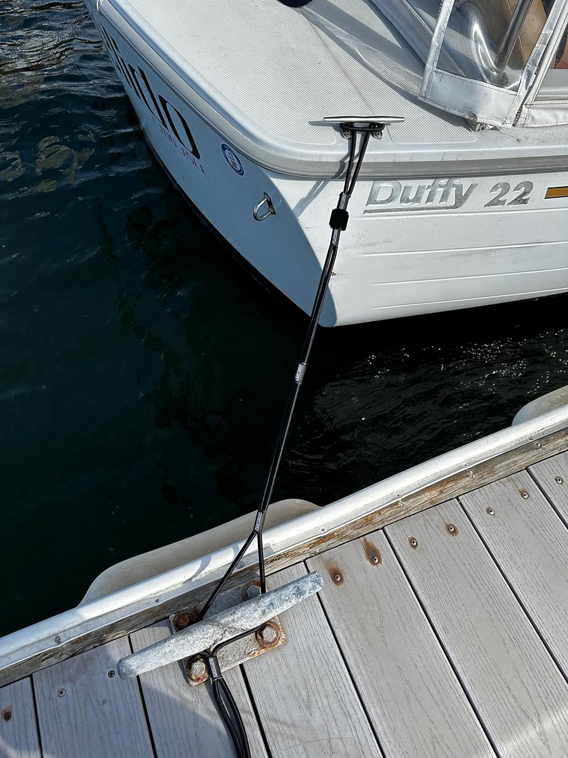 (2) Líneas de muelle elásticas ajustables de 5 pies para barcos, líneas de amarre, línea de muelle de moto acuática, con lazos de velcro integrados,