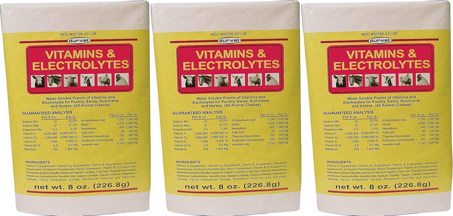 DURVET 136028 vitaminas y electrolitos, 8 oz3 (paquete de 3)