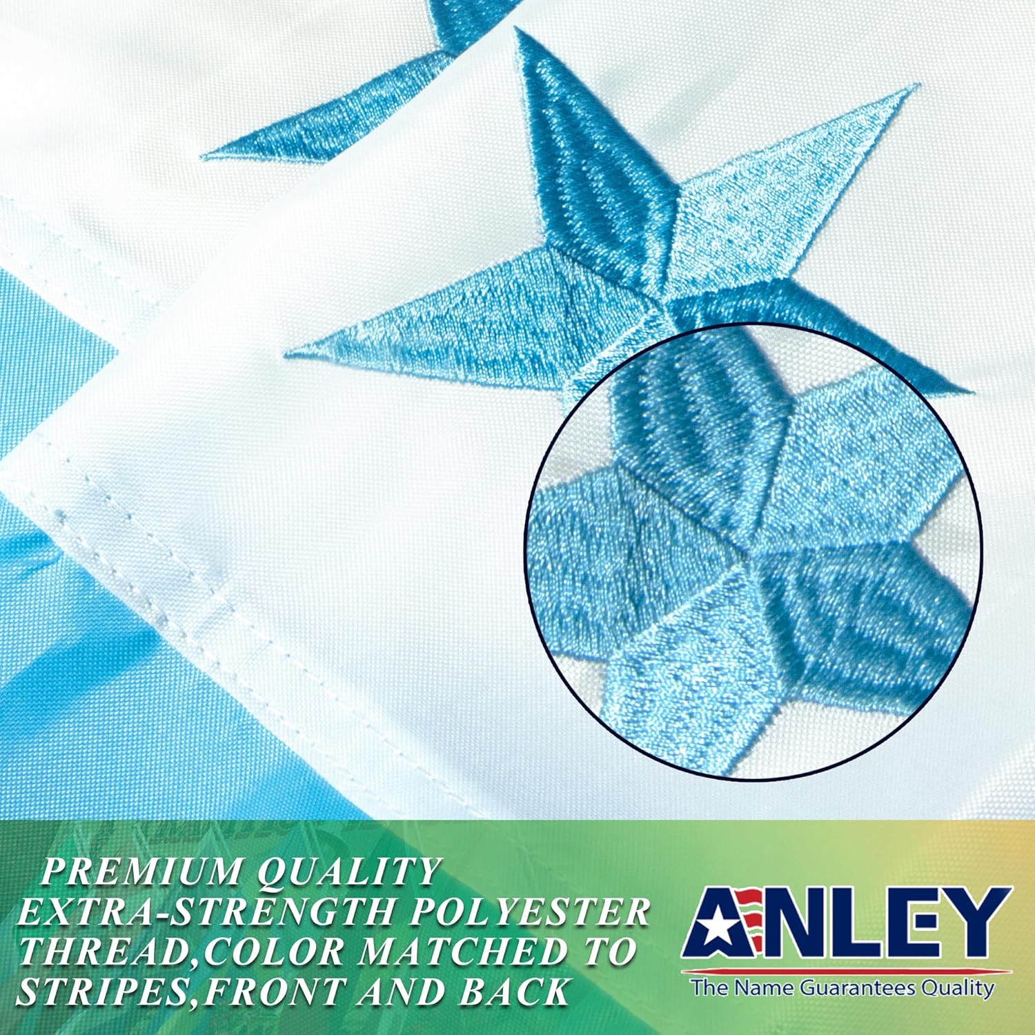 Anley EverStrong Series – Bandera de Honduras de 3 x 5 pies, nailon resistente, rayas bordadas y cosidas, 4 filas de costuras de cerradura, banderas