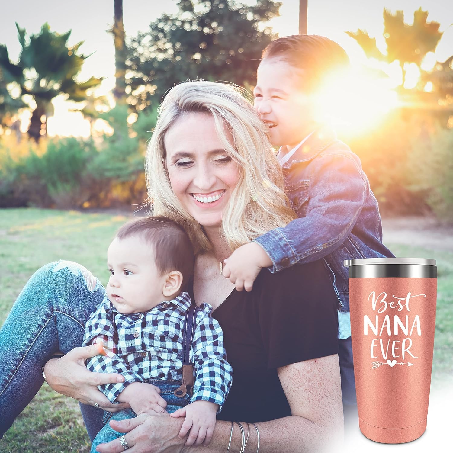 SOCOSYLLY Best Nana Ever-Funny Christmas Birthday Gifts for Nana New Nana Nana To Be, vaso de acero inoxidable con popote y tapa, vaso para el día