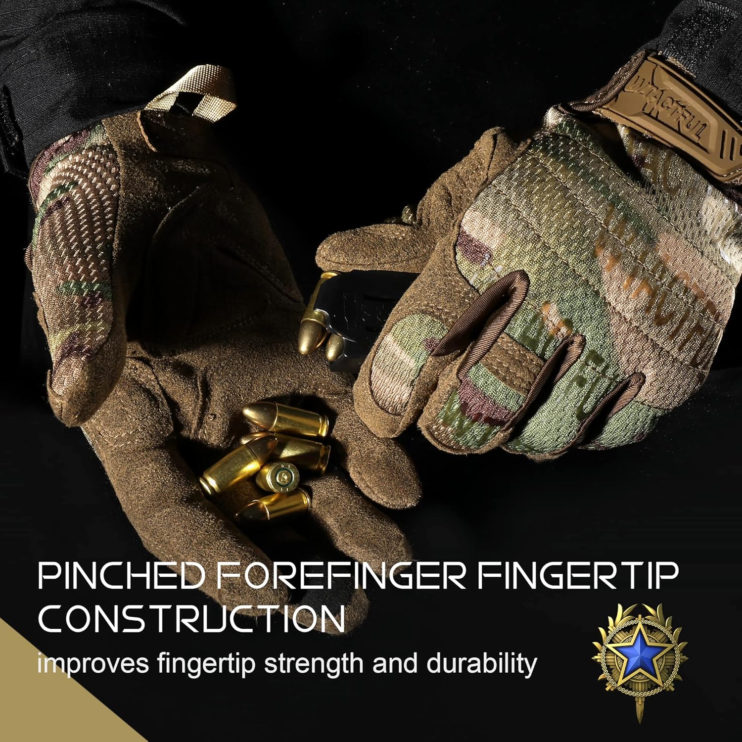 WTACTFUL Guantes tácticos para hombres, protección completa para dedos, Airsoft, paintball, trabajo, caza, guantes