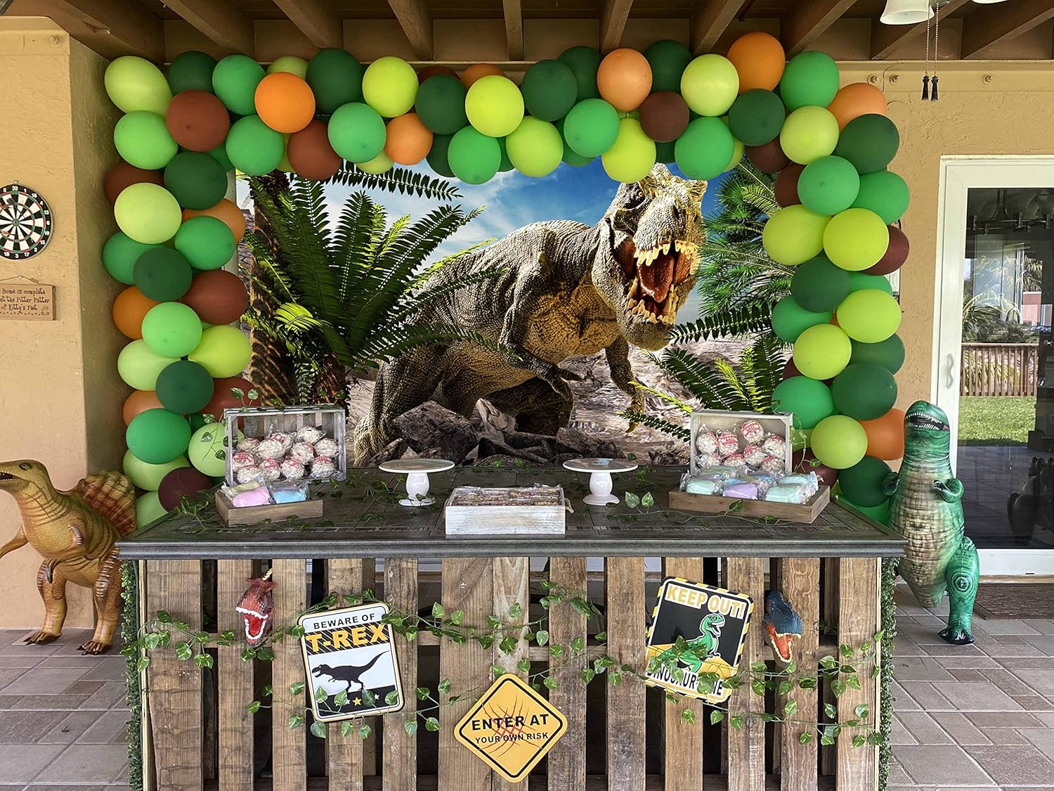Loccor Tapiz de dinosaurio 3D, tiranosaurio Rex, tapiz de pared de animales antiguos salvajes, 80 pulgadas de ancho x 60 pulgadas de alto, tapices