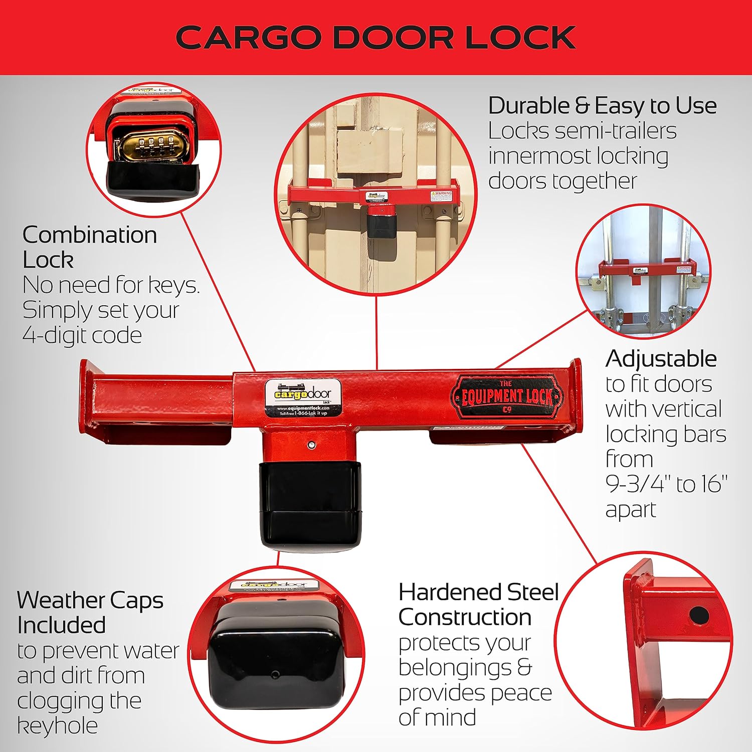 Cerradura de puerta de carga para equipos, combinación, cerradura de puerta de carga de acero, accesorios y almacenamiento para camiones, cerradura