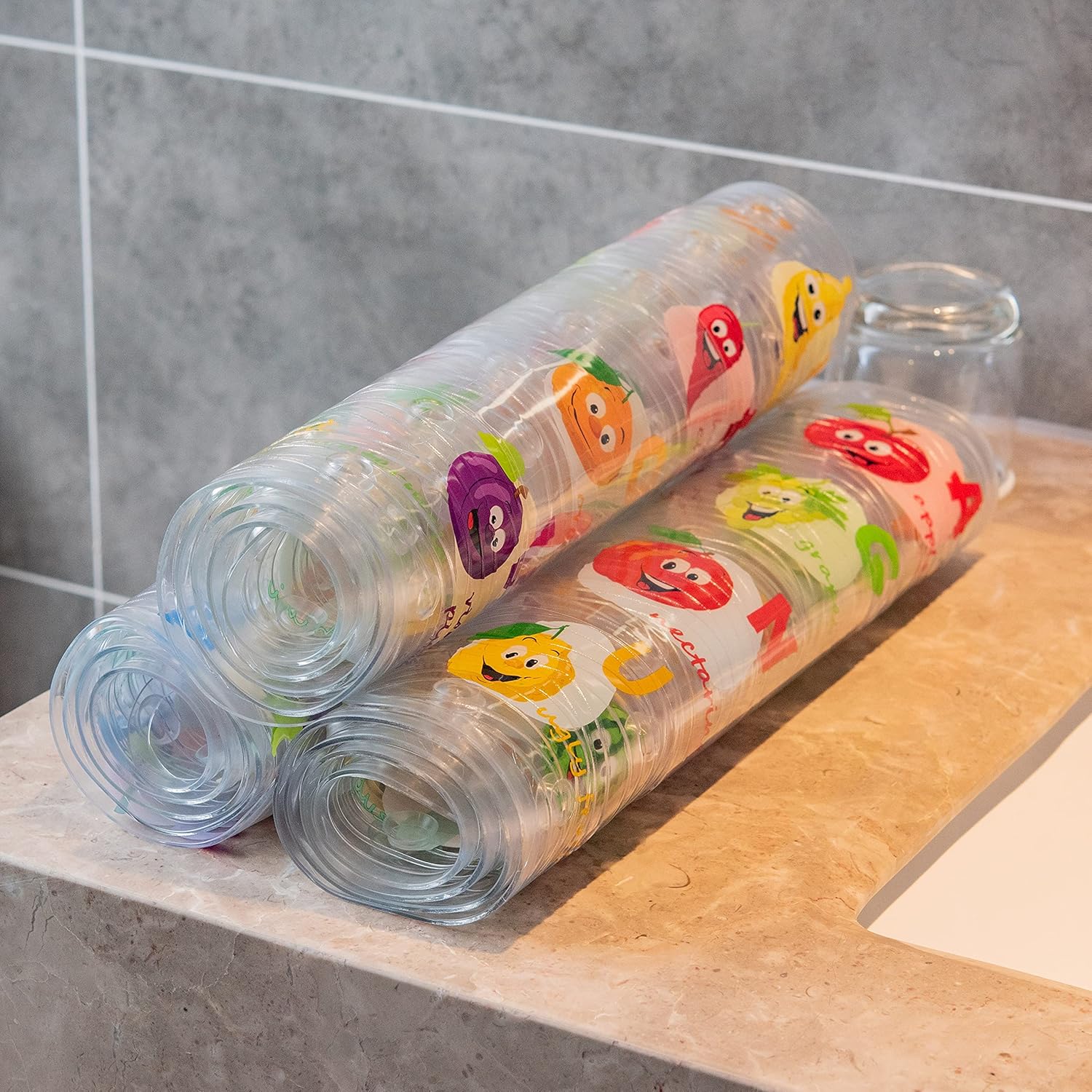 Tapetes de baño para niños pequeños, antideslizantes, de dibujos animados, grandes, antideslizantes, para suelo, 35 x 15, lavables a máquina, tamaño