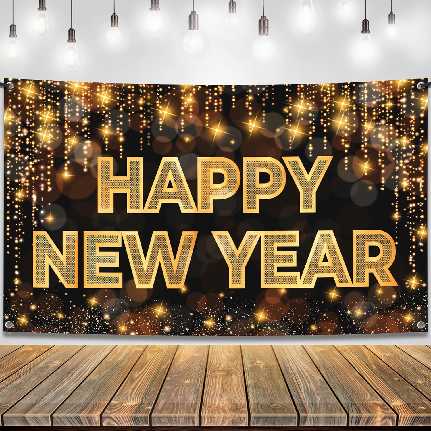 KatchOn, Cartel de feliz año nuevo extra grande  72 x 44 pulgadas  Cartel de Año Nuevo 2024 para decoraciones de feliz año nuevo 2024  Fondo de