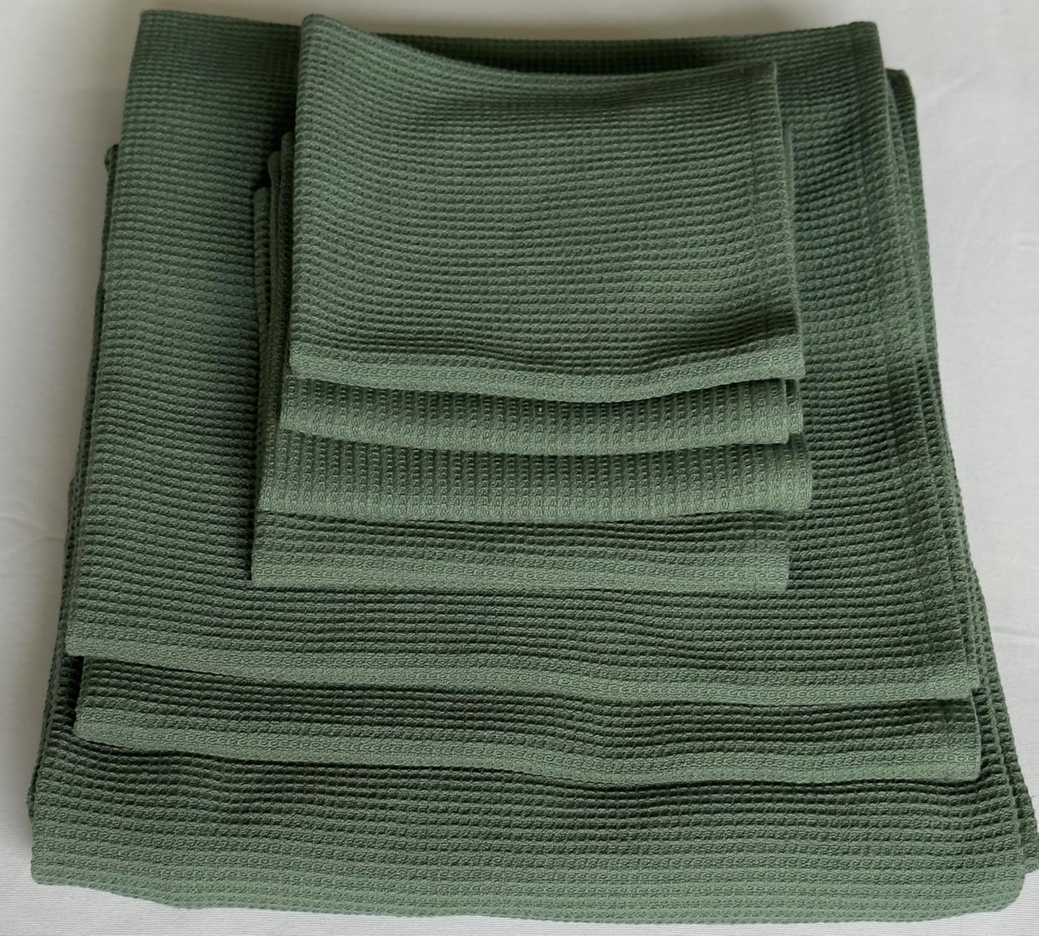 Juego de toallas de baño de algodón orgánico, certificado GOTS (verde bosque) súper absorbente y de secado rápido, sin suavizantes, respetuoso con