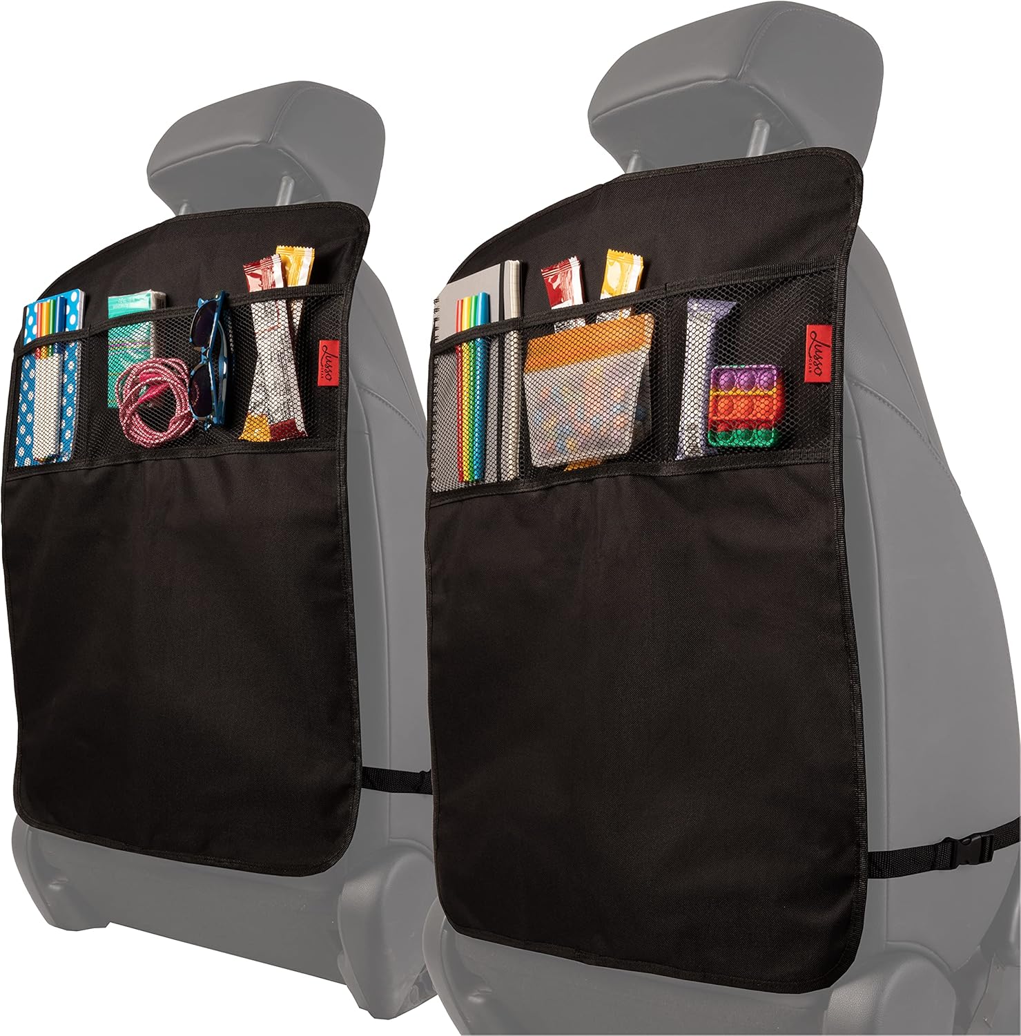 Tapete para pisar con grandes bolsillos de almacenamiento, negro (Black Stitching)