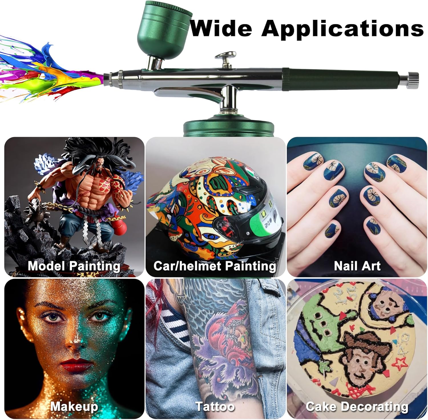 Airbrush-Kit – Compresor de aerógrafo inalámbrico recargable, pistola de aerógrafo de mano automática, juego de aerógrafo, cepillo de aire
