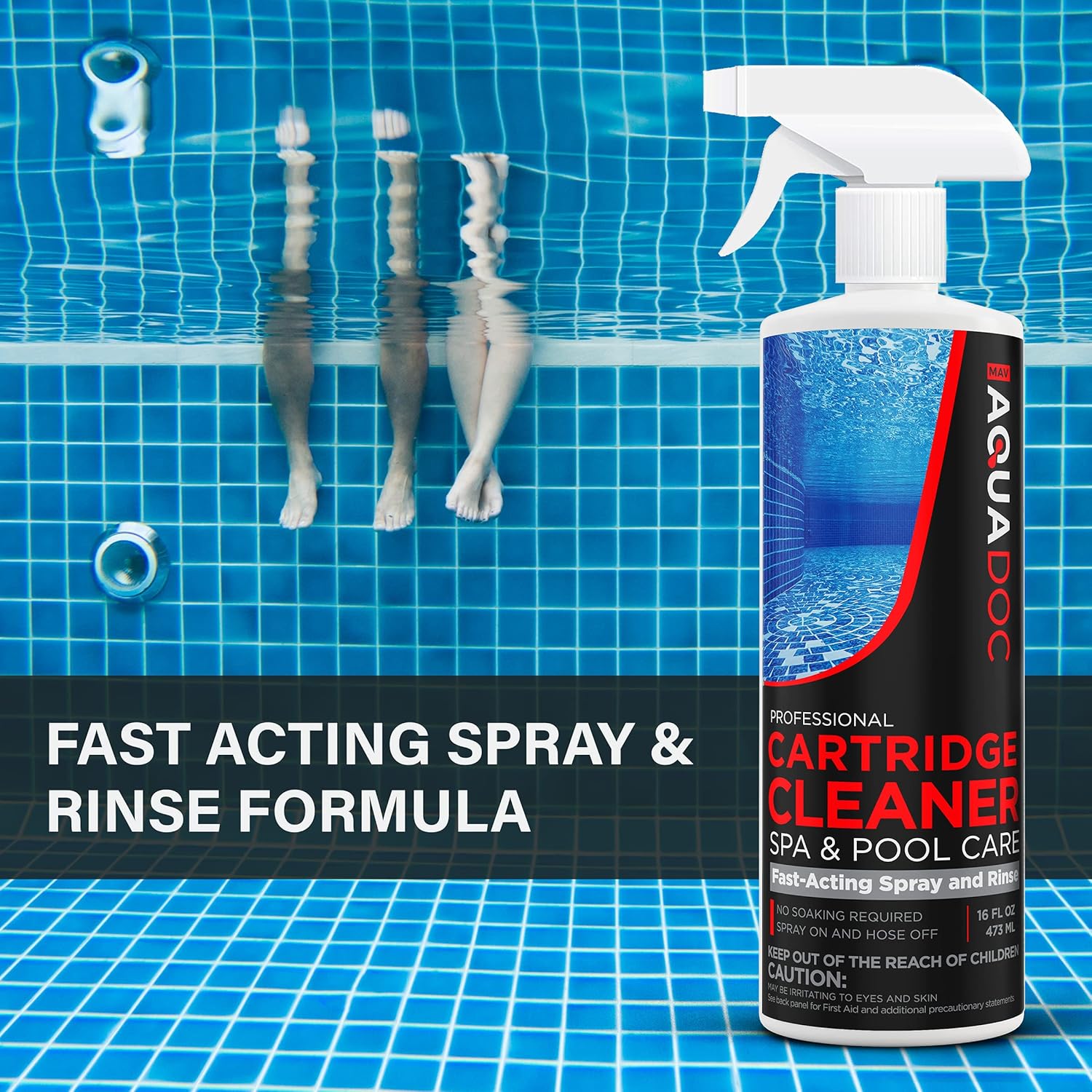 Limpiador de filtro de cartucho de piscina y limpiador de filtro de spa para jacuzzis – Limpiador de filtro de piscina de acción rápida para