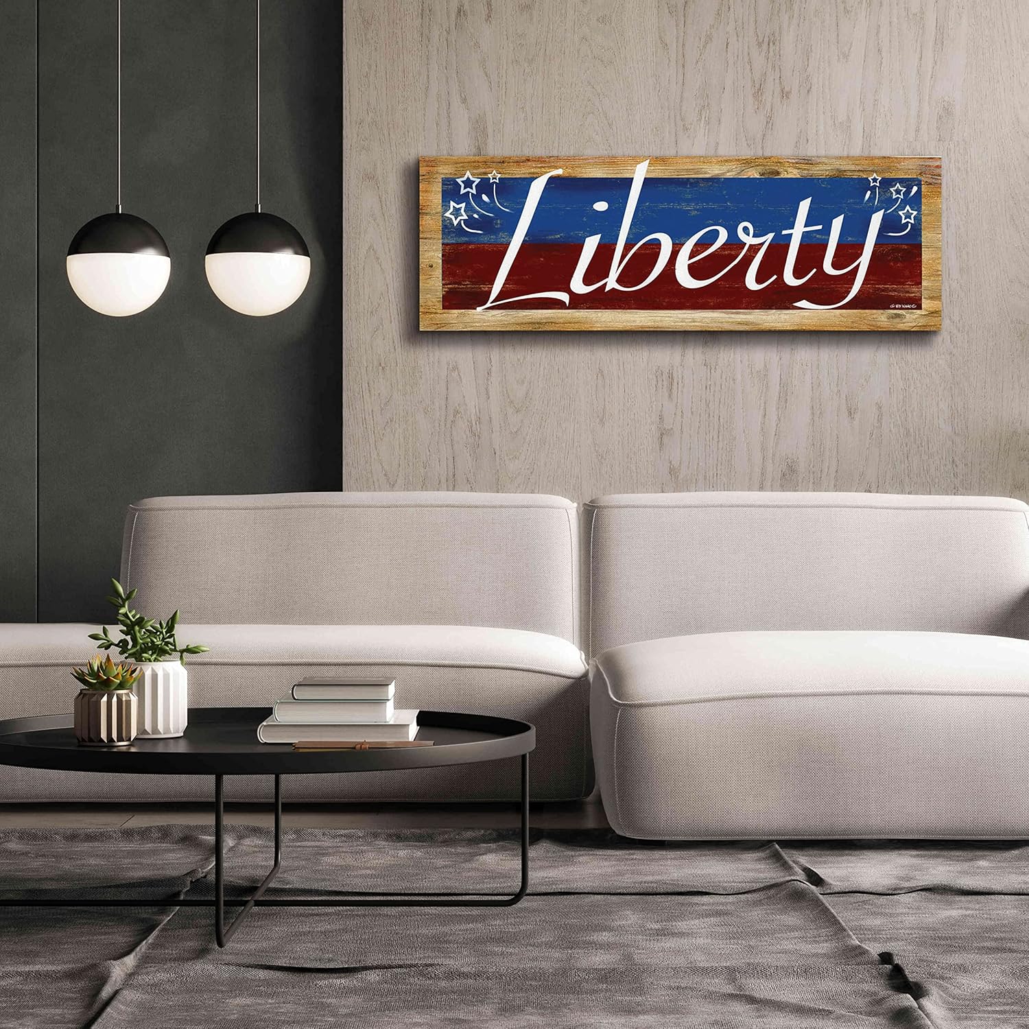 Epic Graffiti ‘Liberty’ by Ed Wargo, Giclee Canvas Wall Art, 60″x20″