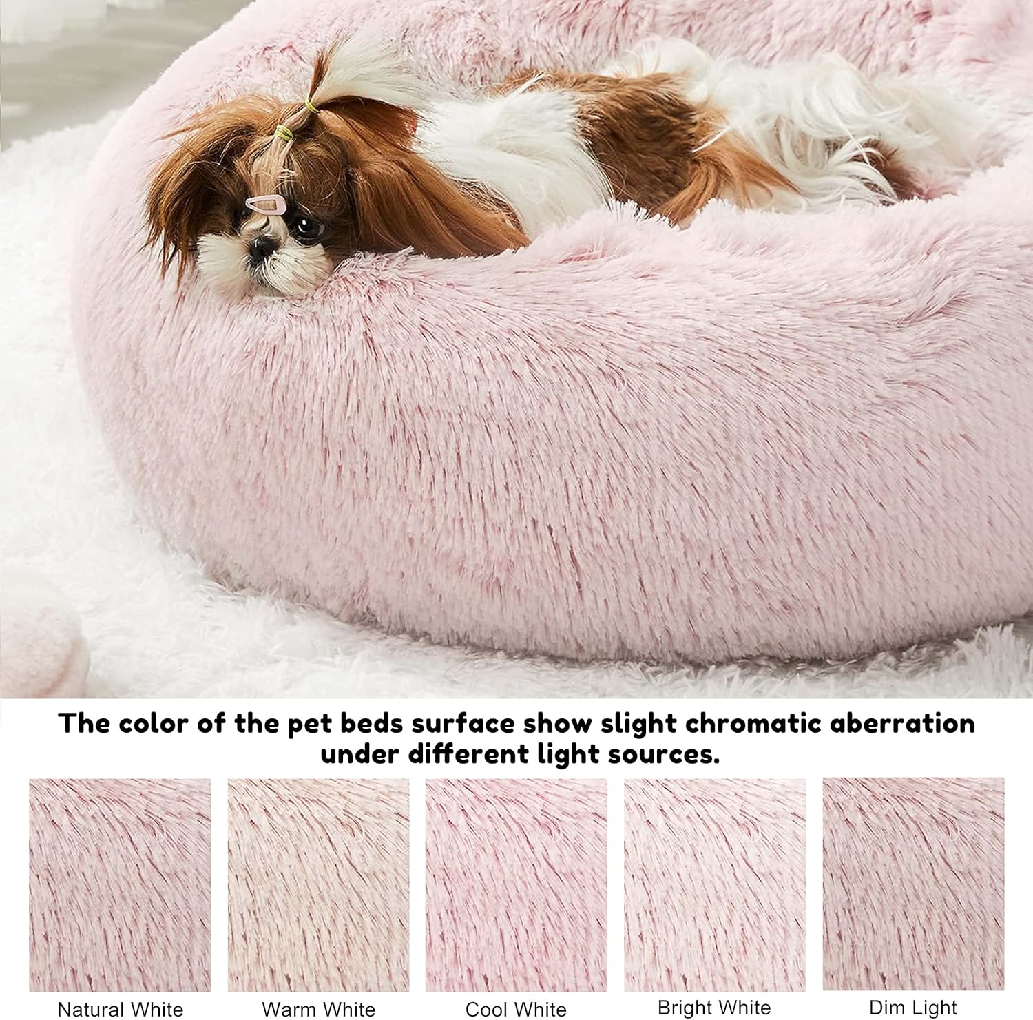 Western Home – Cama para perros y gatos de piel sintética, cama relajante original para mascotas pequeñas, medianas y grandes, antiansiedad, dona,