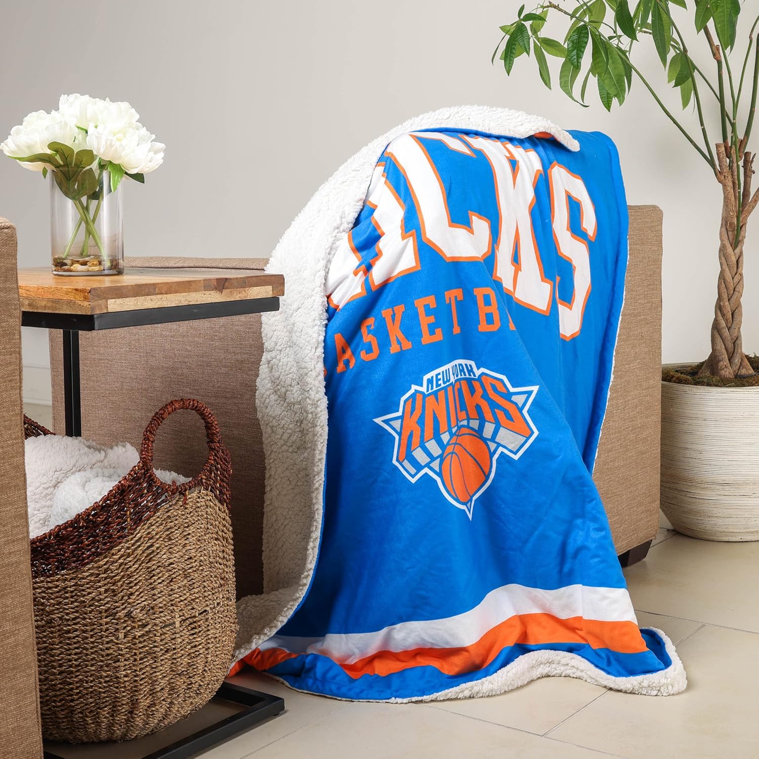 FOCO NBA – Manta de felpa sherpa unisex para adultos, con logotipo del equipo de la NBA de 60 x 50 pulgadas