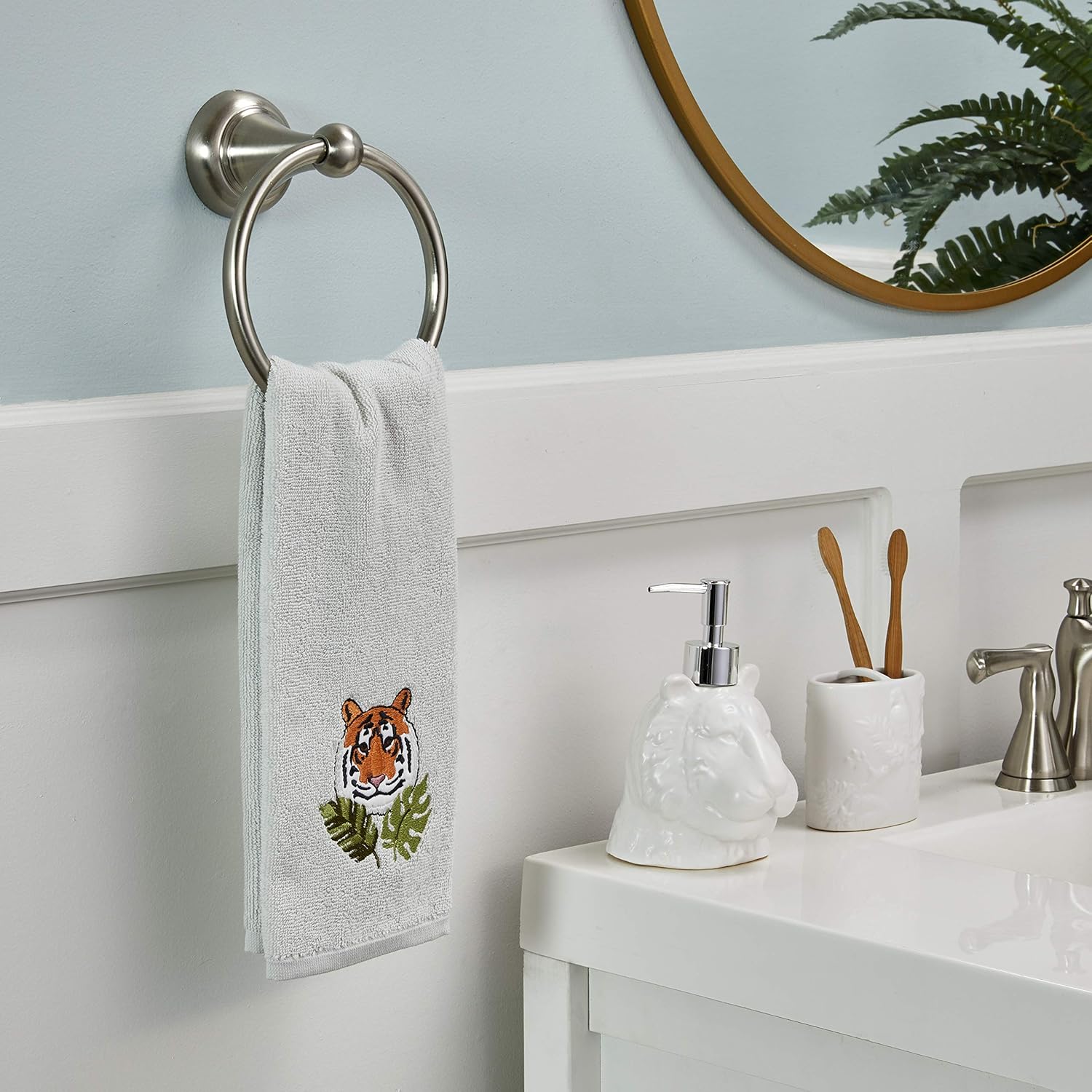 SKL Home Vern Yip Jungle Cats – Porta cepillos de dientes, color blanco