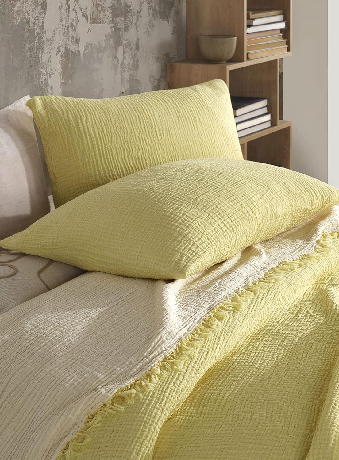 Funda de cama rústica de gasa suave de 4 capas de algodón puro, colcha suave, manta de muselina, manta ligera, de gran tamaño, tamaño King, tamaño
