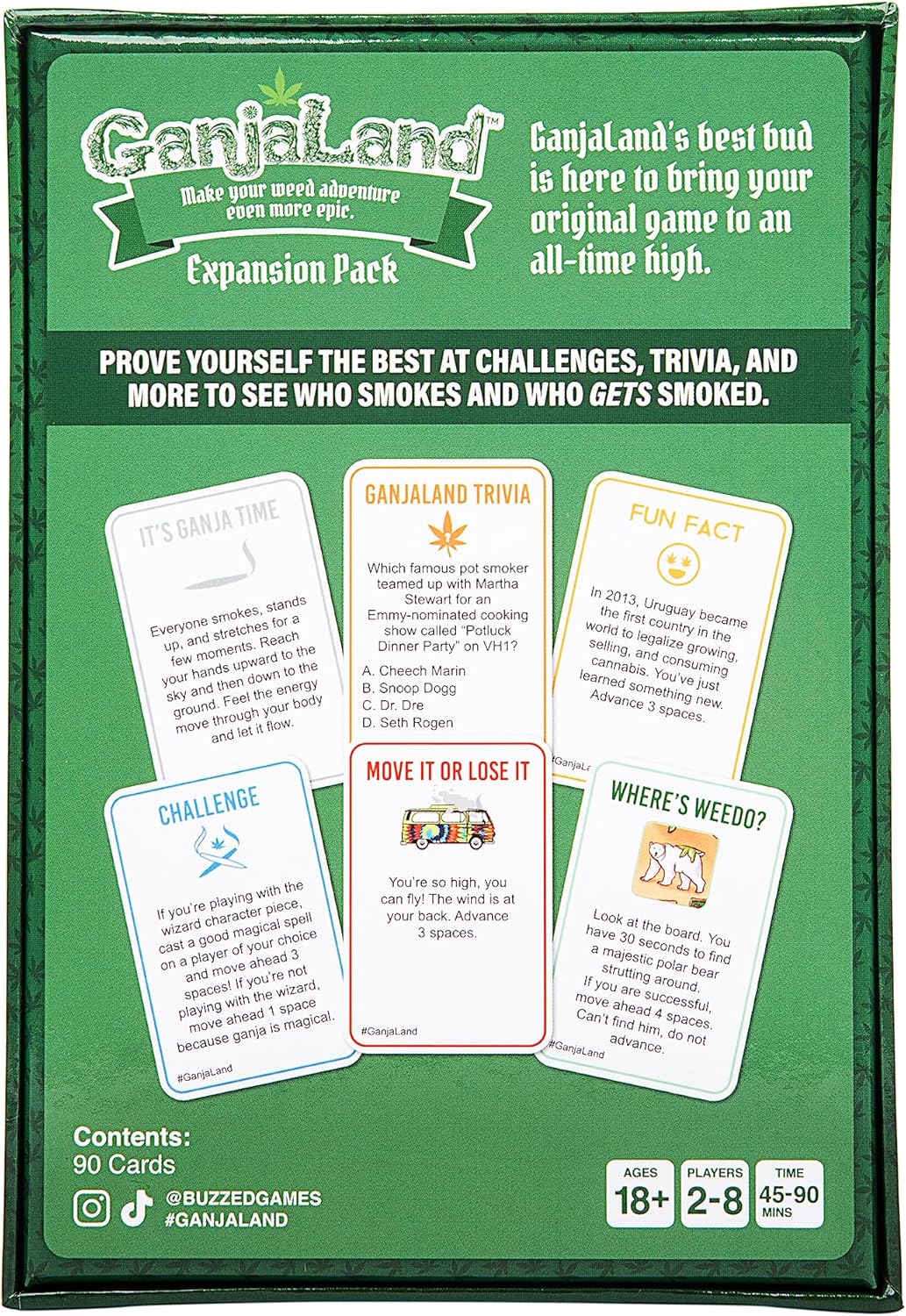 WHAT DO YOU MEME Ganjaland – Paquete de expansión  Más cartas para The Epic Stoner Game Night Adventure Medium