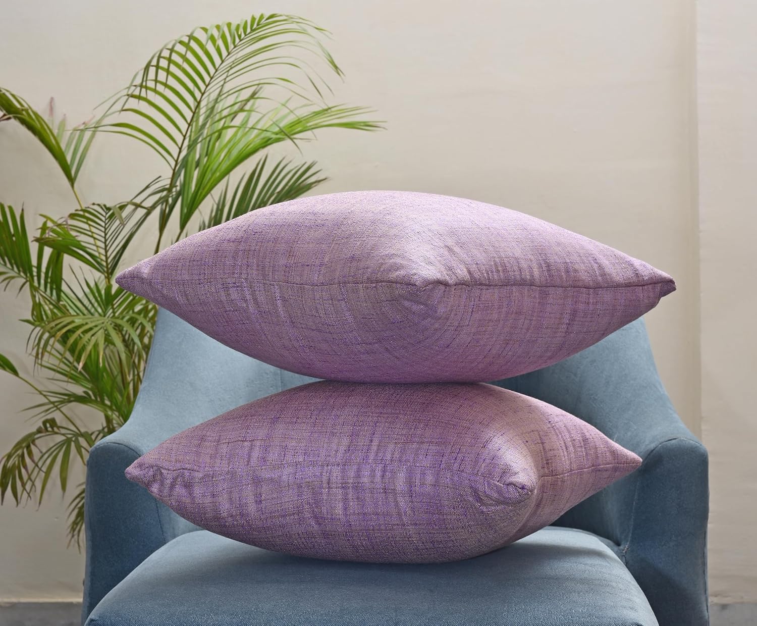 SCARLETT LINENS Almohadas decorativas para sofá cama, almohadas decorativas de sala de estar, almohadas rústicas, fundas de almohada sólidas de seda
