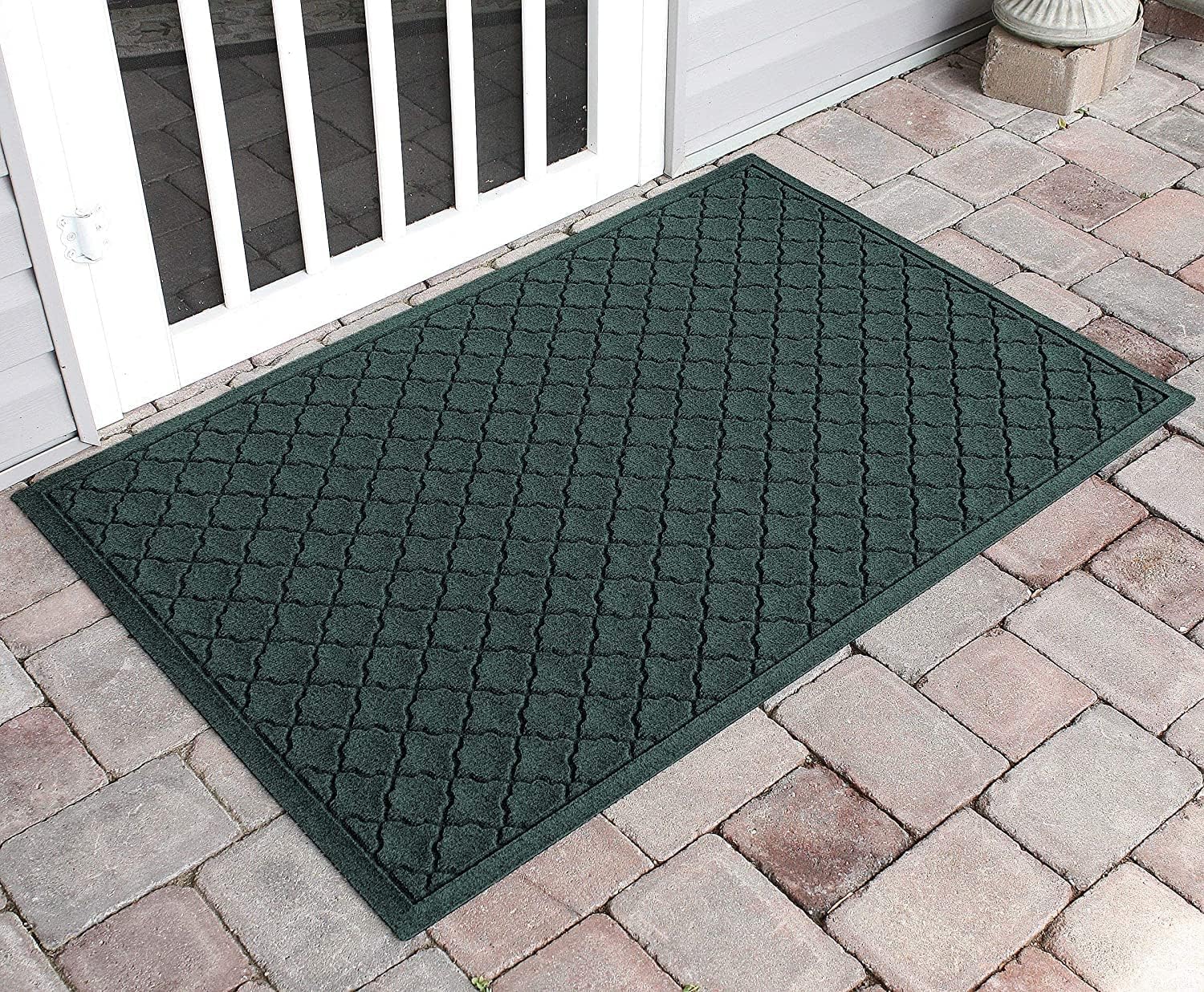 Bungalow Flooring Waterhog – Tapete para puerta, 3 x 5 pies, fabricado en Estados Unidos, duradero y decorativo, antideslizante, interiorexterior,
