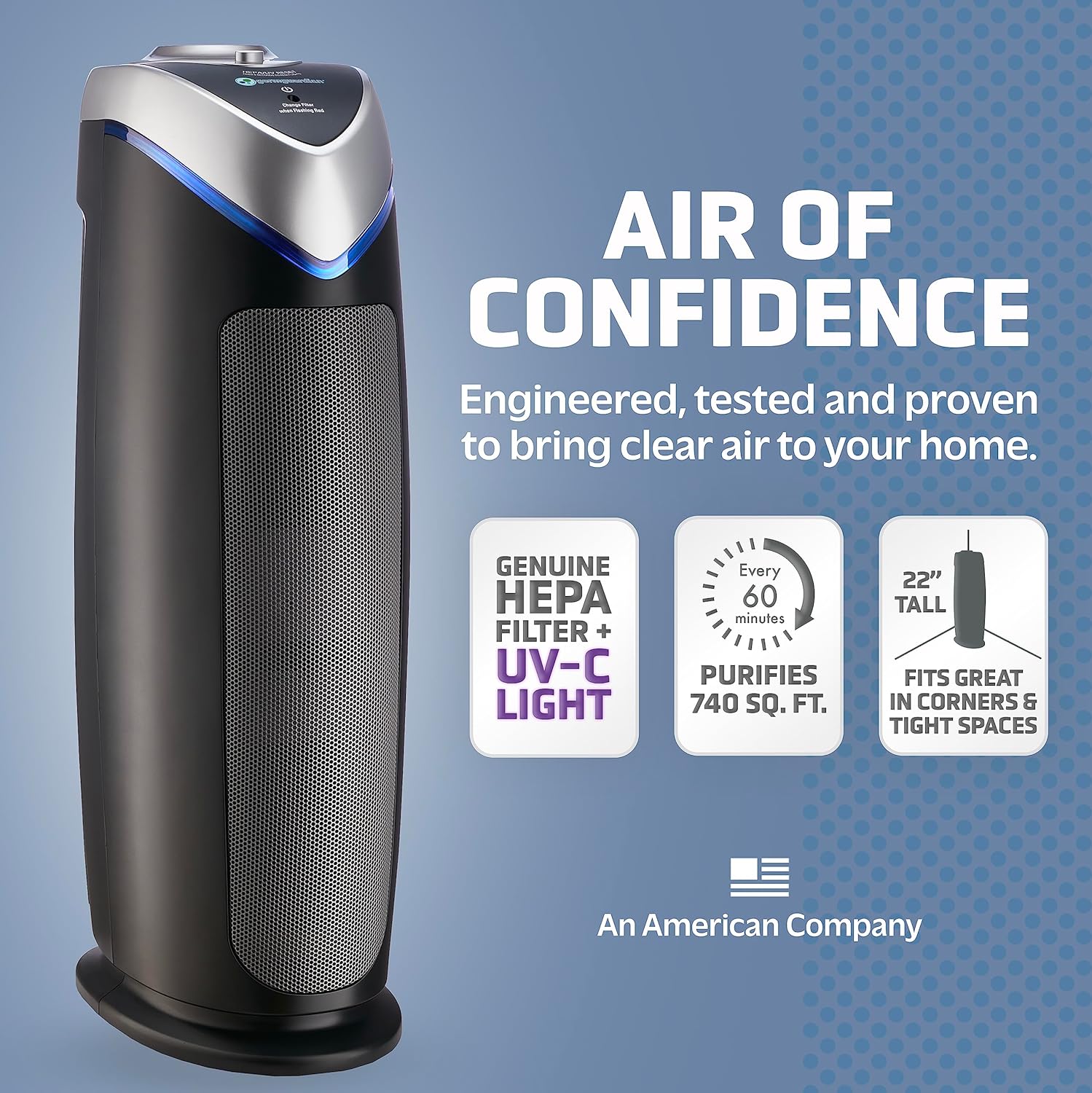 Germ Guardian – Purificador de aire con filtro HEPA 13, elimina el 99.97% de los contaminantes y filtro B Pet Pure HEPA Genuine Air Purifier