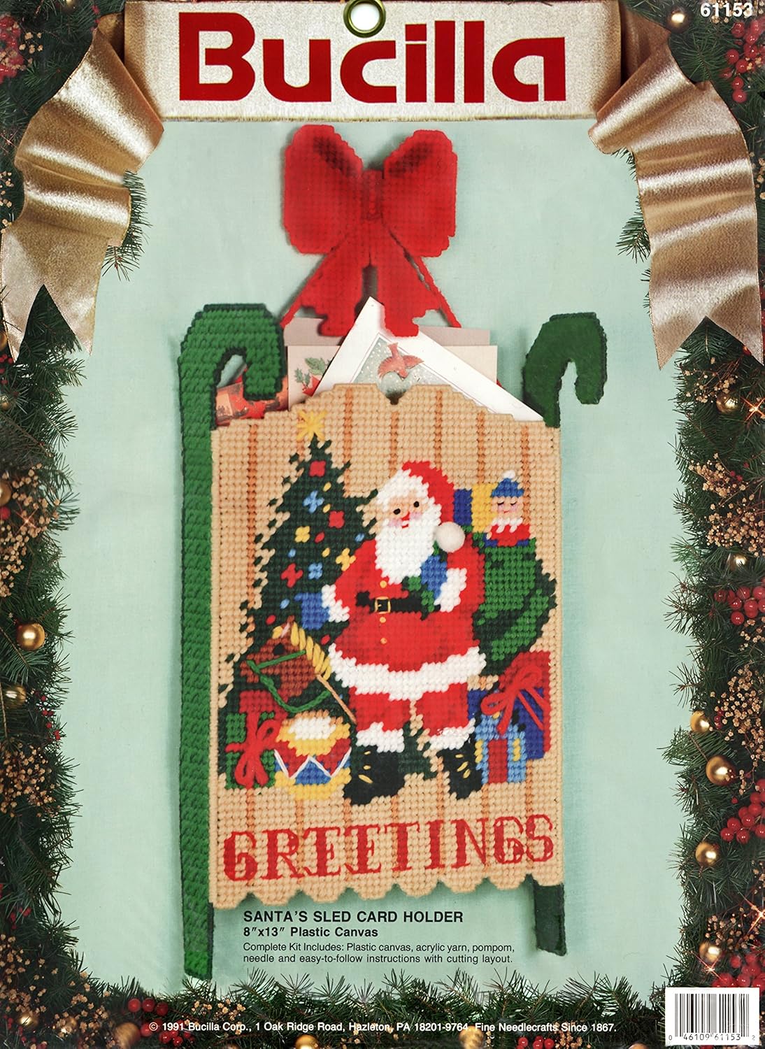 Bucilla “Santa’s Sled Card Holder Plastic Canvas Kit 61153