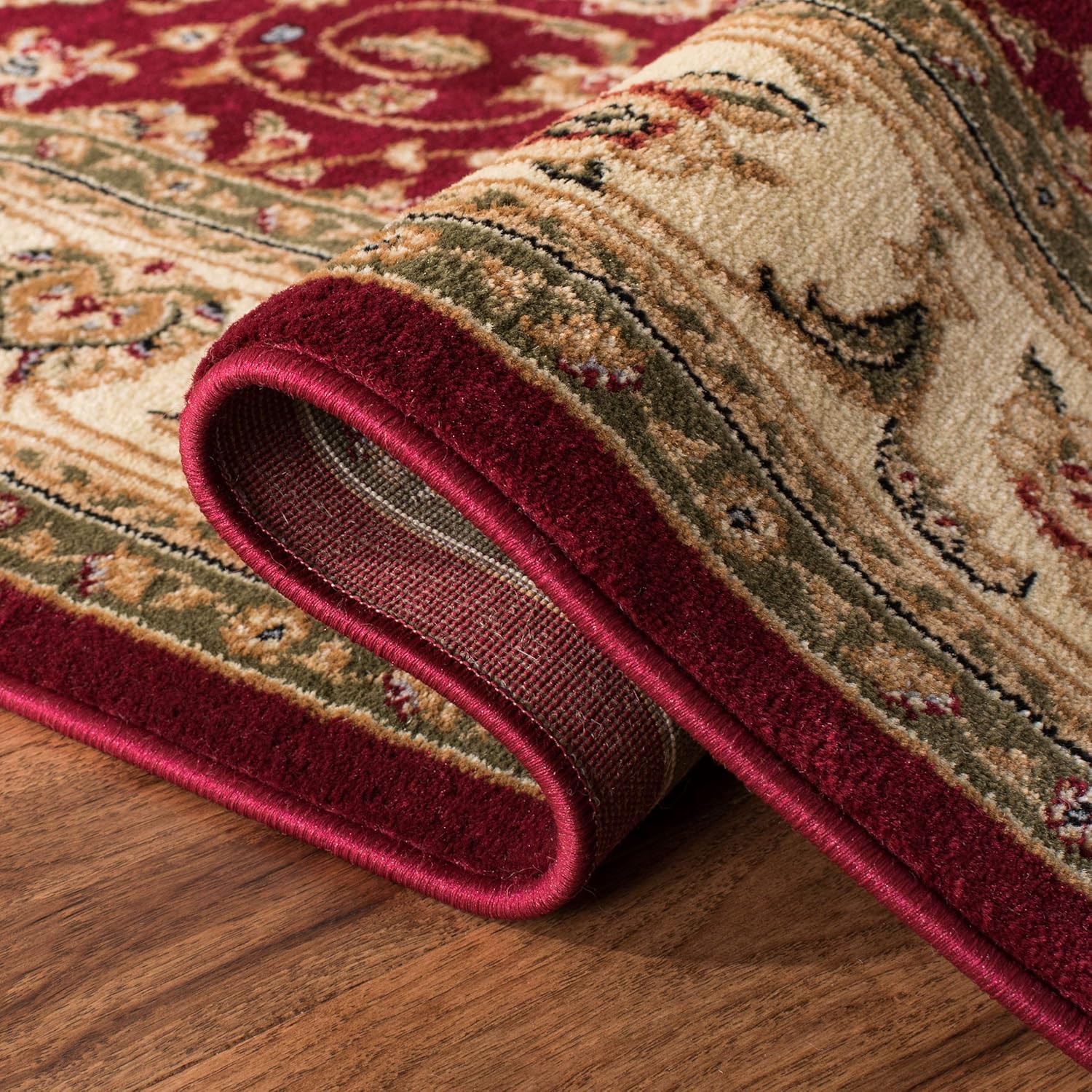 Safavieh Colección Lyndhurst LNH312A Alfombra tradicional oriental, color rojo y marfil, Polipropileno