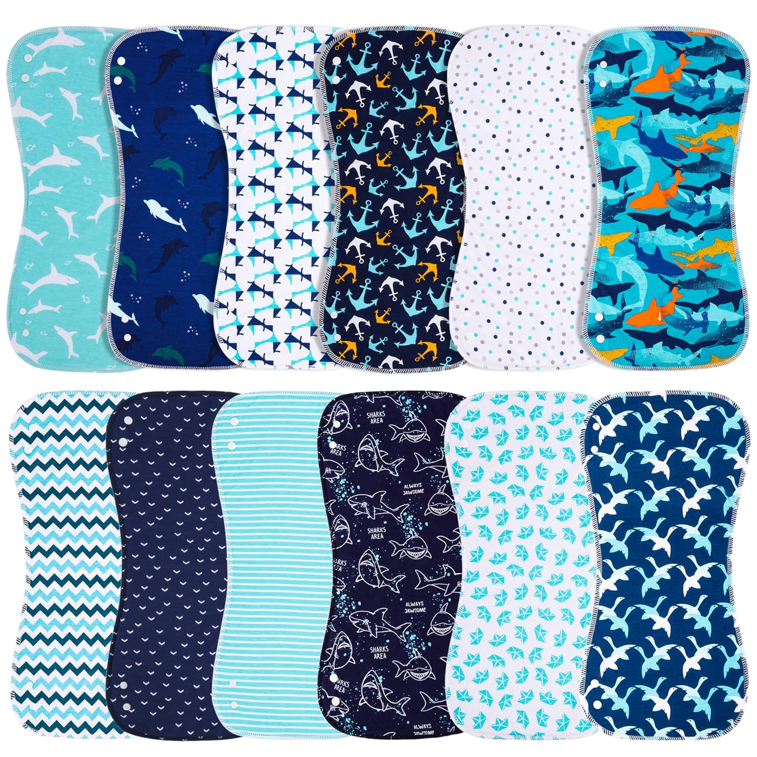 Paños para eructos y baberos para bebé, diseño 2 en 1, tamaño grande, 3 capas gruesas, 100% algodón, súper absorbente y suave, juego de trapos para