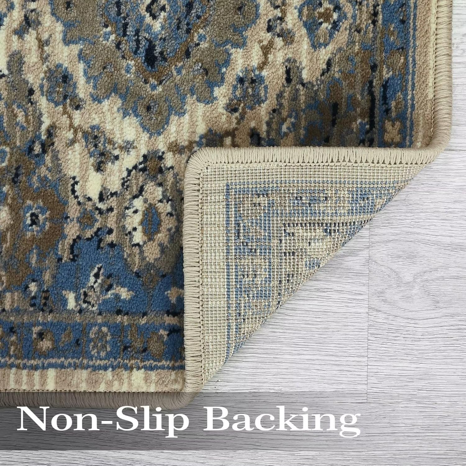 GAOMON Alfombra de pasillo de 2 x 6 pulgadas, estilo vintage, floral, para pasillo, camino de entrada, cocina, alfombra estética gruesa de pelo bajo