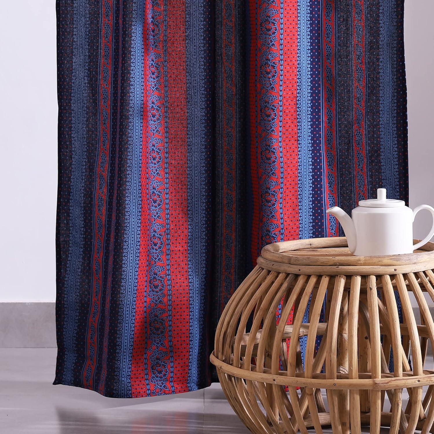 Popular Handicrafts India Hippie Mandala Bohemia Hermosas Tiras Cortinas Dormitorio Sala Balcón Cenefa Paneles Azul Neavy