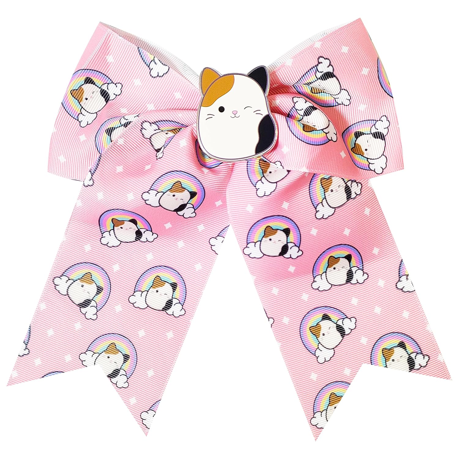 LUV HER Bonitos lazos para el pelo de Squishmallows para niñas, un lazo grande estampado de Squishmallows con un dije con tu personaje favorito,