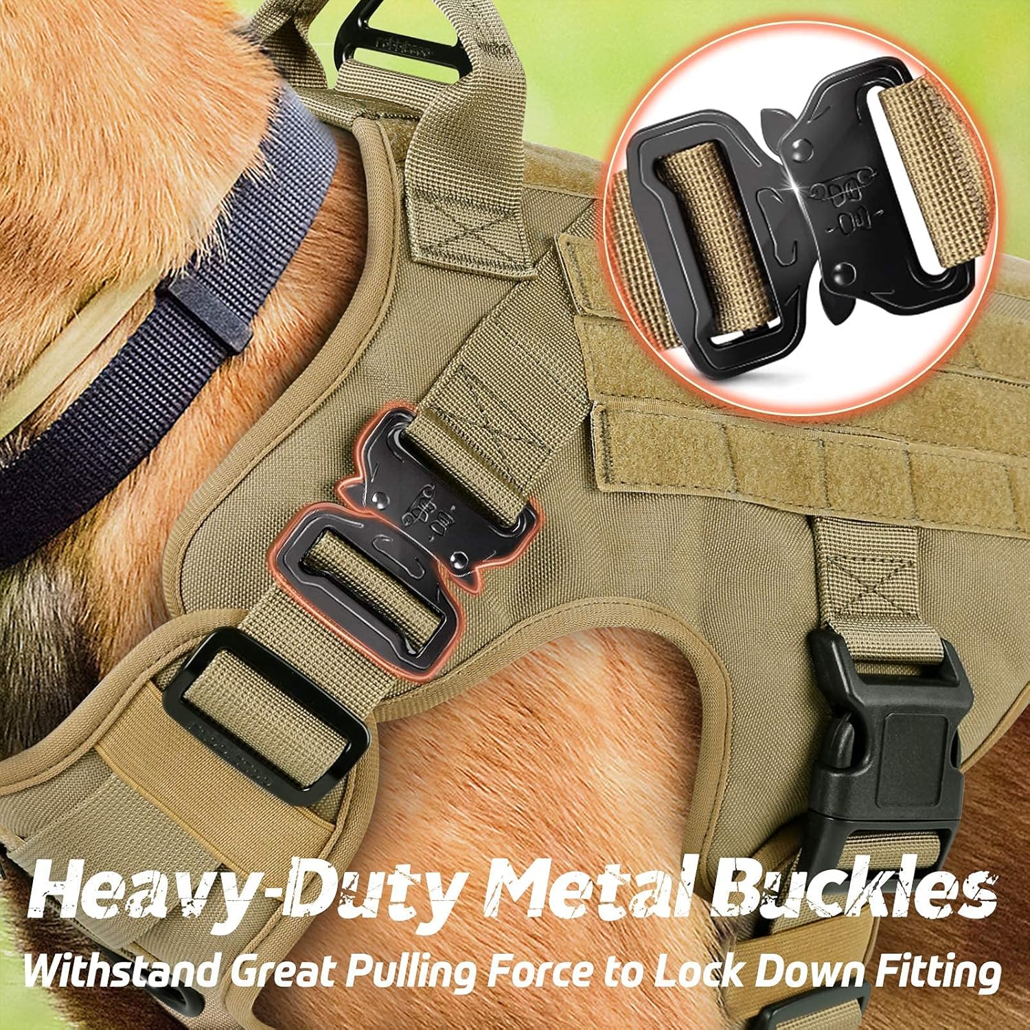 rabbitgoo Arnés táctico para perros grandes, arnés resistente con asa, chaleco para perros de servicio sin tirones, para razas grandes, arnés