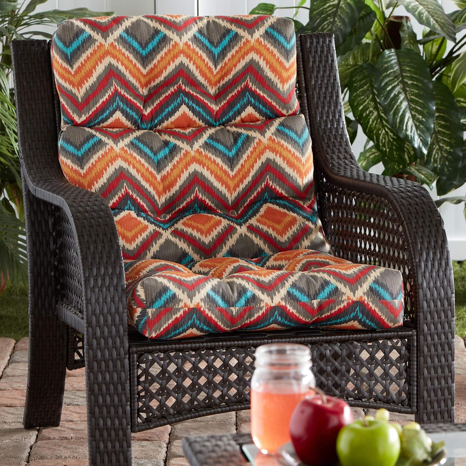 Greendale Home Fashions – Cojín para asiento y respaldo de silla de exterior