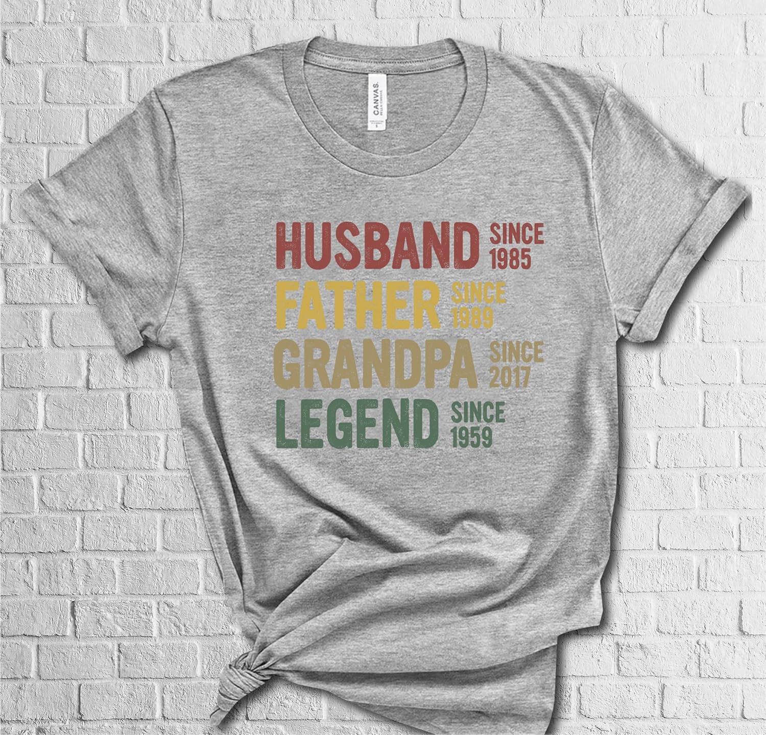 Personalized Date Husband Father Grandpa Legend Shirt, Creative Fathers Day Gift T-Shirt, Customized Parent Husband Since T-shirt, Gift for Dad,