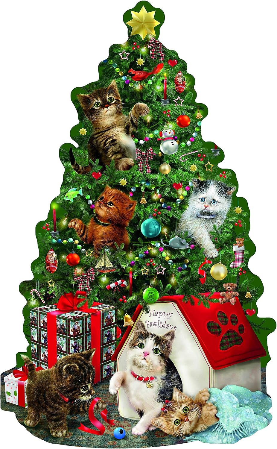 SUNSOUT INC – Kitty Cat Playground – Rompecabezas de 1000 piezas de forma especial por artista Giordano Studios – Tamaño acabado 22.5″ x 36.5″