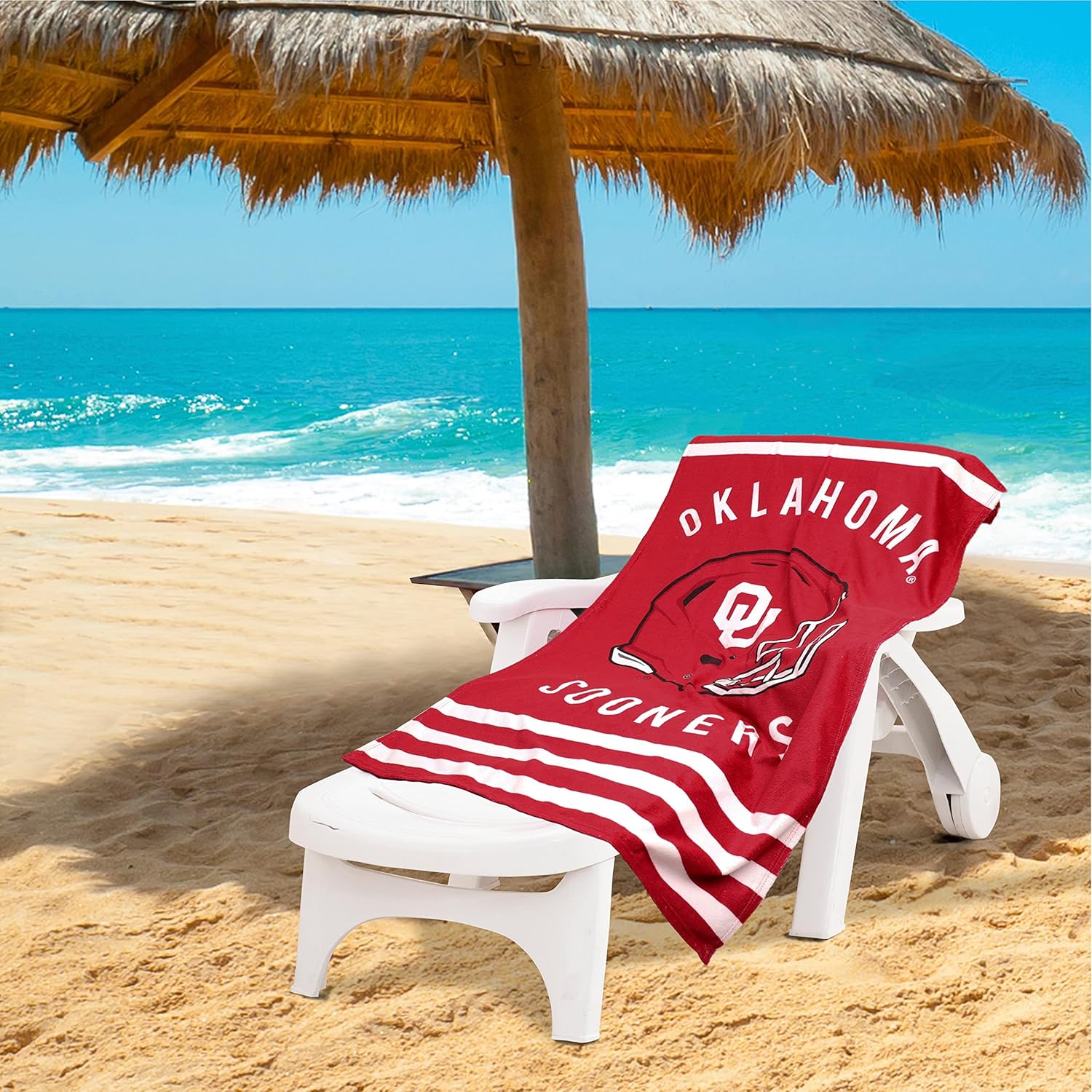 Northwest NCAA Stripes – Toalla de playa, 30 x 60 pulgadas, Oklahoma Sooners