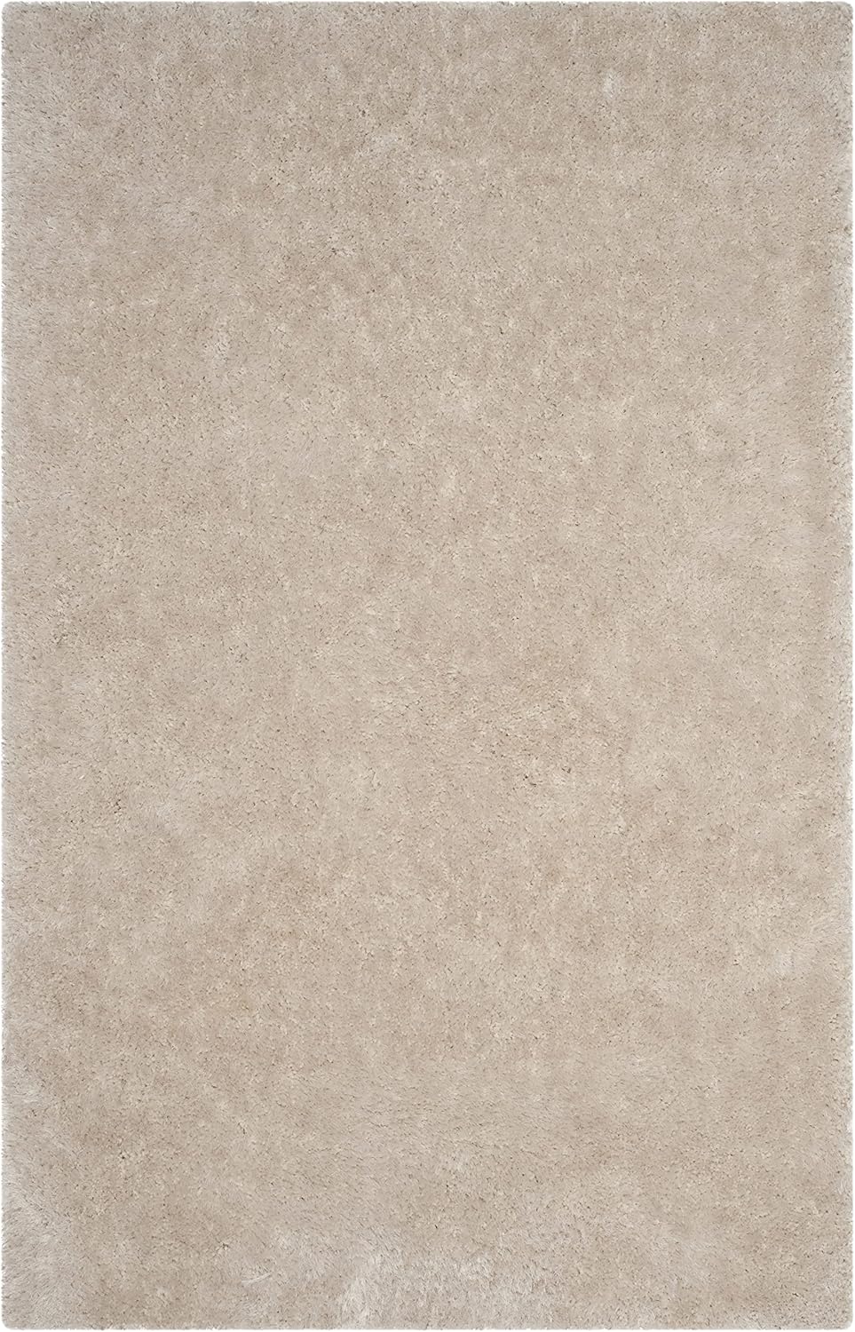 SAFAVIEH Luxe Shag Collection – Alfombra de área, 6 x 9 pies, color hueso, glamour hecho a mano, 3.2 pulgadas de grosor, ideal para zonas de alto