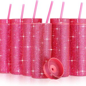 6 vasos brillantes a granel de 16 onzas con diamantes de imitación, reutilizables, vasos de plástico con diamantes de imitación para mujeres, niñas, 6 vasos brillantes a granel de 16 onzas con diamantes de imitación, reutilizables, vasos de plástico con diamantes de imitación para mujeres, niñas,
