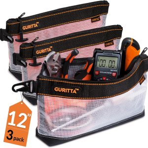 GURITTA Bolsas de herramientas transparentes con cremallera, bolsa de herramientas impermeable, bolsa de almacenamiento con funda para llaves, bolsa GURITTA Bolsas de herramientas transparentes con cremallera, bolsa de herramientas impermeable, bolsa de almacenamiento con funda para llaves, bolsa